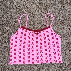 Pink Playboy copped tank top :)